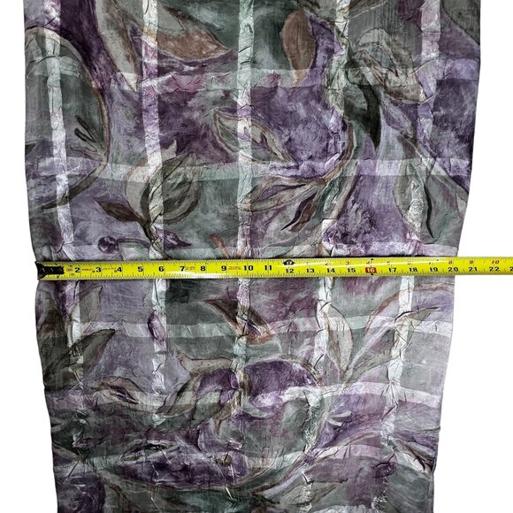 R&M Richards Sleeveless Floral Dress Textured Crinkle Lined Green Purple READ - Picture 9 of 10